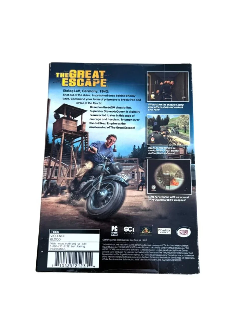The Great Escape PC Game New Sealed CD-ROM Steve McQueen WWII Action Adventure